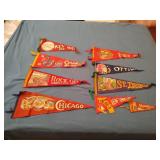 9 Vintage Travel Pennants