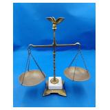 Vintage Brass & Marble Balance Scale
