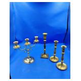 6 Brass Candle Sticks