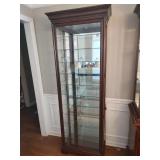 Wood and Glass Lighted Display Cabinet