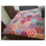 Hand Crafted Hexagonal Quilt