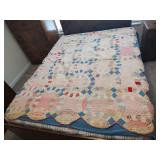 Hand Crafted Double Wedding Ring Quilt