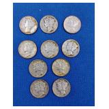 10 Silver Mercury Dimes