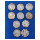 10 Silver Mercury Dimes