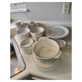 35 pcs Lenox Temper-Ware Blue Breeze Dishes