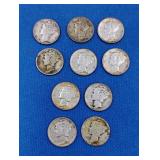 10 Silver Mercury Dimes