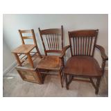 3 Chairs and a Frigidaire Wooden Crate
