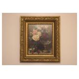 Still Life Floral & Goblet J. Robie Print Framed Still Life Floral & Goblet J. Robie Print Framed