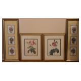4pc Floral Prints Framed 4pc Floral Prints Framed
