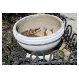 Concrete Pedestal Planter (Cracked) Concrete Pedestal Planter (Cracked)