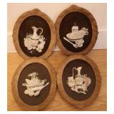 4pc Chalkware Wall Plaques 4pc Chalkware Wall Plaques