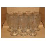 7pc Jeannette Glass Iris & Herringbone Glasses 7pc Jeannette Glass Iris & Herringbone Glasses