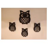 4pc Cast Iron Owl Trivets 4pc Cast Iron Owl Trivets