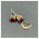 14K Stud Earrings & Mini Heart Pendant 14K Stud Earrings & Mini Heart Pendant