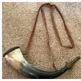 Bull Horn Powder Flask
