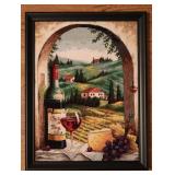 Framed Vineyard Scene Cross Stitch