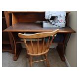 Vintage Wood Desk & Chair - NO CONTENTS