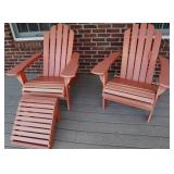 Pair of Adorondak Chairs & Foot Stool