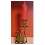 Brass Mouse Candlestick