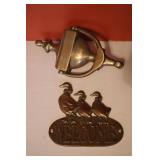 Brass Door Knocker & Goose Plaque