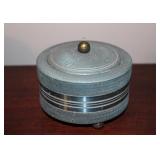Vintage Metal Powder Music Footed Box