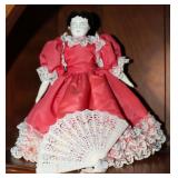 Nell Tudor 1982 Porcelain Doll w/ Fan