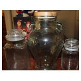 Lidded Glass Jars & Vase