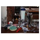 Shot Glasses w/ Wine Bottle Openers & Coasters