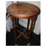 Vintage Wooden Round Side Table