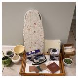 Ironing Board, Iron, Planters & Misc Decor