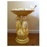 Cat Themed Weighted Plastic Bird Bath