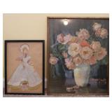 Still Life Roses Art Print & Bride Cut Out Signed