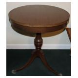 Vintage Brass Claw Foot Pedestal Table