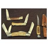 4pc Pocket & Fixed Blade Knives