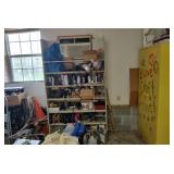 Yellow Cabinet, White Shelf, & Contents Around