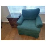 Night Stand and Green Chair