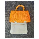 Orange and White Purse