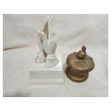 Praying Hands Statue and Crayon Box
