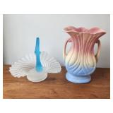 Vtg. Hull Pottery Granada/Frosted Basket