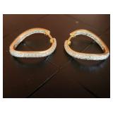 Gold Over 925 Silver Hoop Earrings