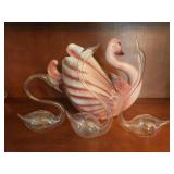 Vintage Glass and Ceramic Swans