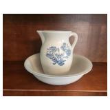 Vintage Pfaltzgraff Wash Basin w/ Pitcher