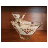 Vtg. Achor Hocking Chip and Dip Bowl