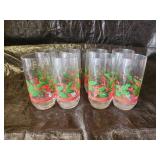 8 Christmas Drinking Glasses and 1 Bowl