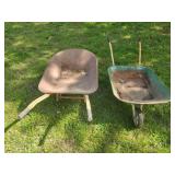 2 Vintage Wheelbarrows