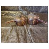 2 Glass Pyrex Pots with Lids