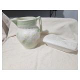 Floral Pitcher with Marcia Pottery Cream Dish