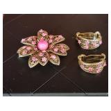 Arthur Pepper Filigree Brooch w/Clip On Earrings