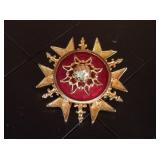 Red and Gold Brooch