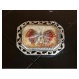 Vintage Butterfly Domed Brooch